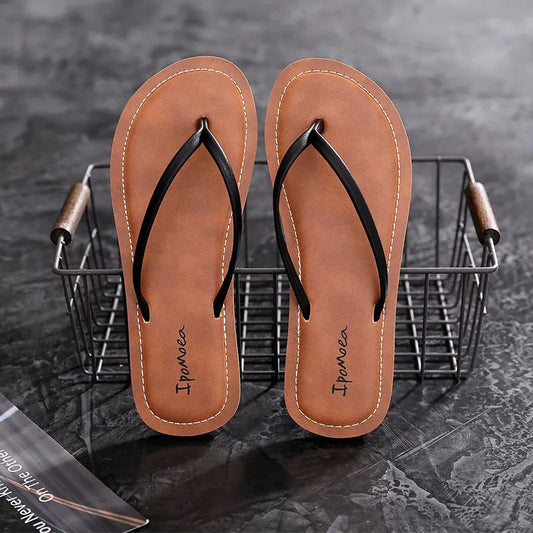 TideLuxe Leather Flip-Flops