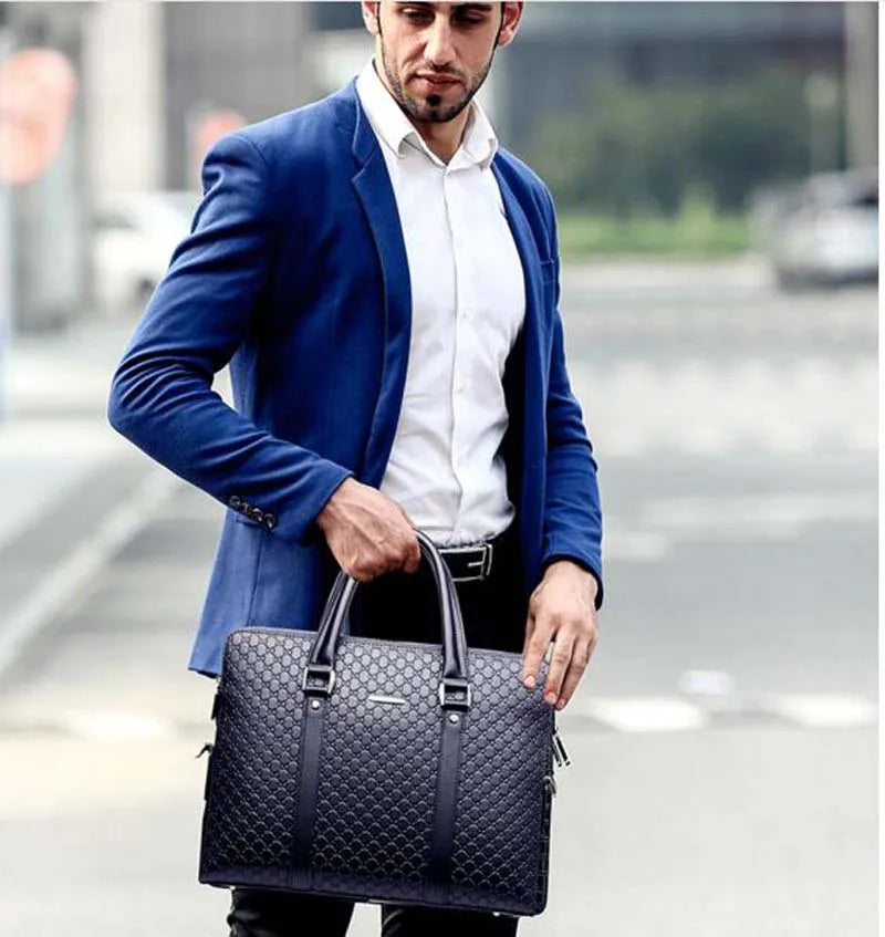 Men’s Leather Business Briefcase | High-Quality Large Capacity Shoulder & Messenger Laptop Bag