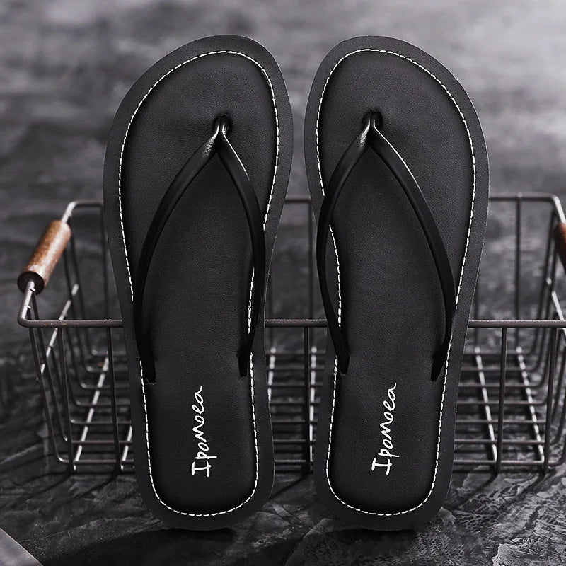 TideLuxe Leather Flip-Flops