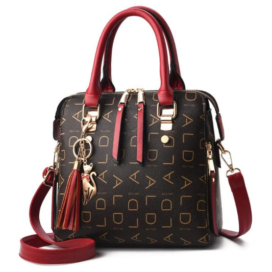 ChicLetter Luxe Tassel Tote - Elegant PU Leather Handbag for Women