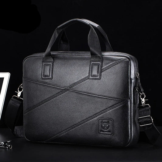 Luxury Men’s Leather Briefcase | 15-Inch Laptop Business Handbag & Casual Shoulder Messenger Bag