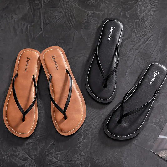 TideLuxe Leather Flip-Flops