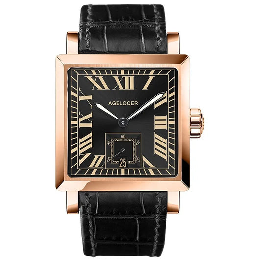 AGELOCER Codex Men’s Luxury Automatic Mechanical Watch - Original Square Design, Elegant Business Timepiece, Premium Gift for Distinguished Gentlemen