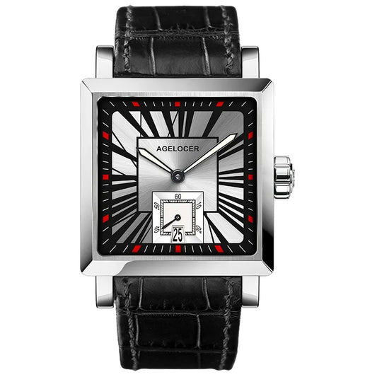 AGELOCER Codex Men’s Luxury Automatic Mechanical Watch - Original Square Design, Elegant Business Timepiece, Premium Gift for Distinguished Gentlemen