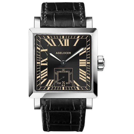 AGELOCER Codex Men’s Luxury Automatic Mechanical Watch - Original Square Design, Elegant Business Timepiece, Premium Gift for Distinguished Gentlemen