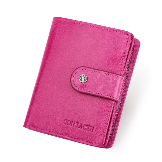 Genuine Leather RFID Vintage Men’s Wallet | Short Wallet with Coin Pocket & Zipper Card Holder
