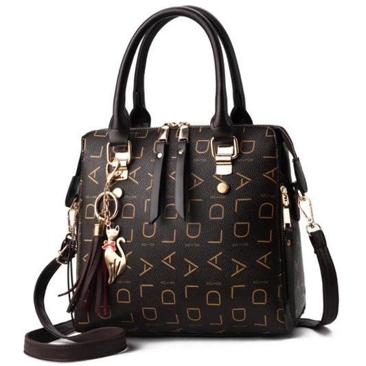 ChicLetter Luxe Tassel Tote - Elegant PU Leather Handbag for Women