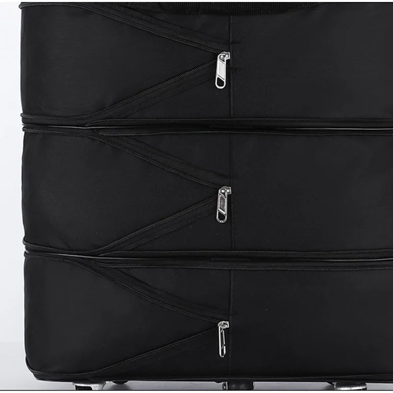 Expandable Foldable Trolley Luggage - 27/32/42 Inch Travel Bag with Wheels for Men & Women, Versatile Weekend Suitcase