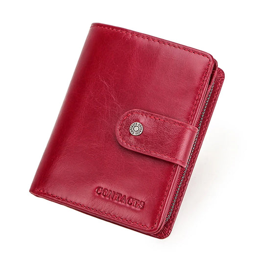Genuine Leather RFID Vintage Men’s Wallet | Short Wallet with Coin Pocket & Zipper Card Holder
