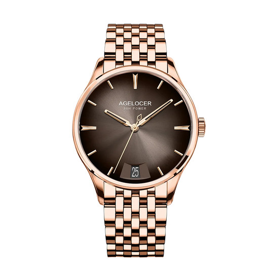 AGELOCER Budapest Men’s Luxury Automatic Watch - Big Calendar Mechanical Timepiece, Elegant Formal Wristwatch, Premium Gift for Men