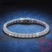Real 3MM D VVS Moissanite Tennis Bracelet - 925 Sterling Silver Sparkling Jewelry for Women