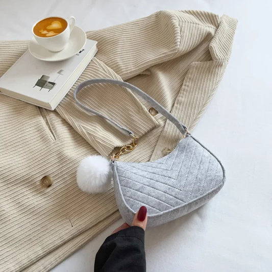 LunaFelt Mini Crescent - Fashion Shoulder & Underarm Saddle Bag for Women