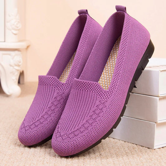 Summer Mesh Slip-On Sneakers - Breathable Casual Flat Shoes, Lightweight Comfort Loafers for Women