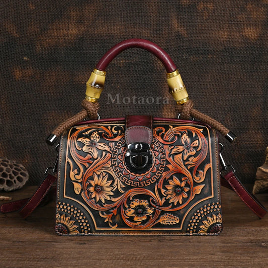 Motaora Vintage Embossed Artisan Shoulder & Crossbody Bag