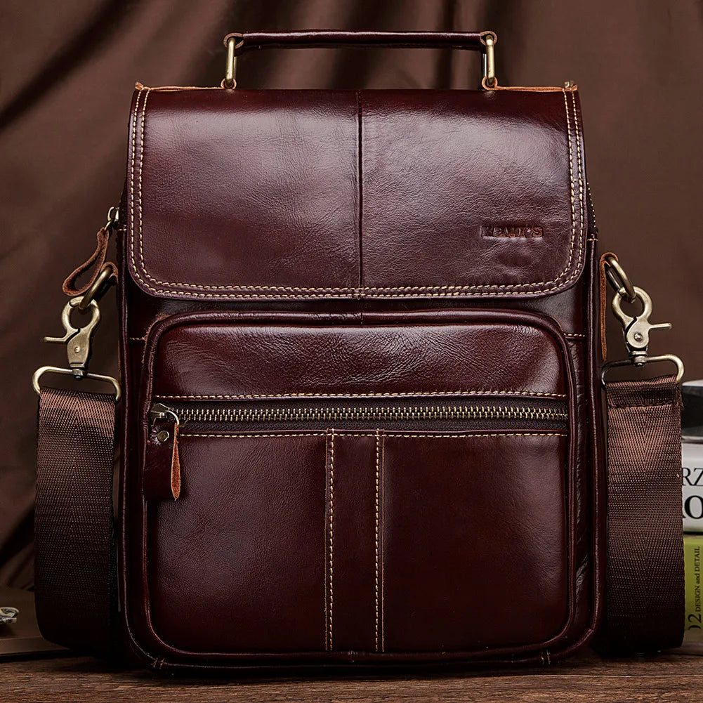 Kavis Men’s Genuine Leather Crossbody Bag | High-Quality Business Shoulder Messenger Bag for 9.7" iPad