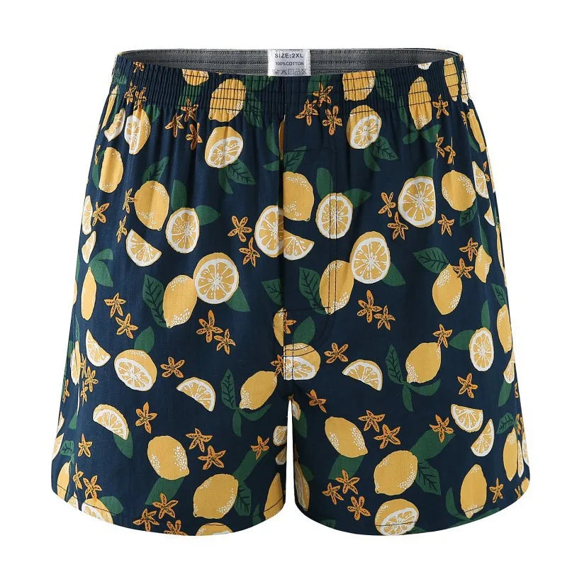 Men’s 100% Cotton Boxer Brief - Soft, Comfortable, Stretch Home Shorts with Aloe Fabric