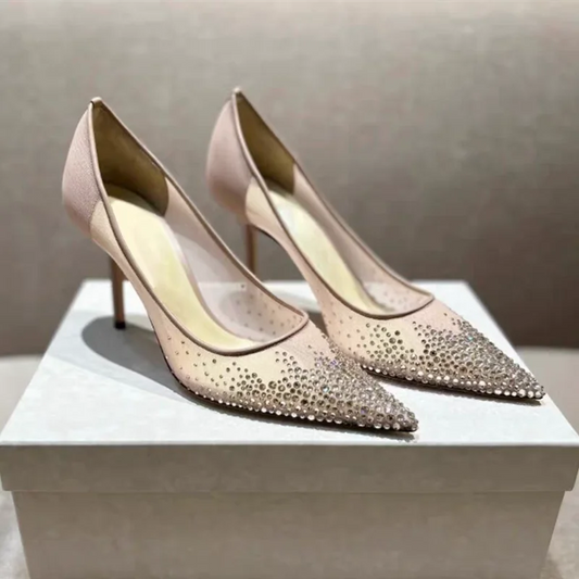 Spring & Autumn Women’s Mesh Stiletto Shoes - Pointed Toe, Shallow Design