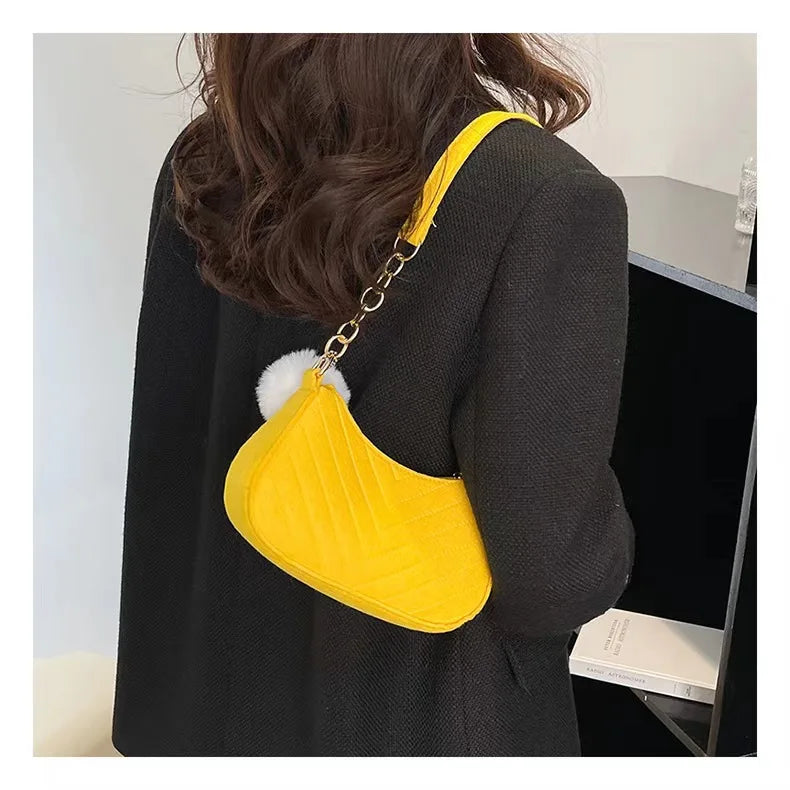 LunaFelt Mini Crescent - Fashion Shoulder & Underarm Saddle Bag for Women