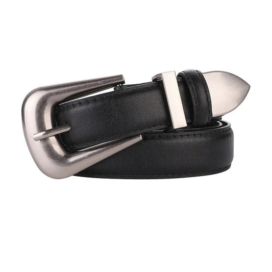 Women’s Genuine Burgundy Leather Belt - Gold Metal Buckle, Luxury Casual Strap for Jeans & Dresses