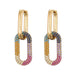 Gold Geometric Oval & Rectangle Hoop Earrings - Elegant Zircon Wedding Jewelry for Women