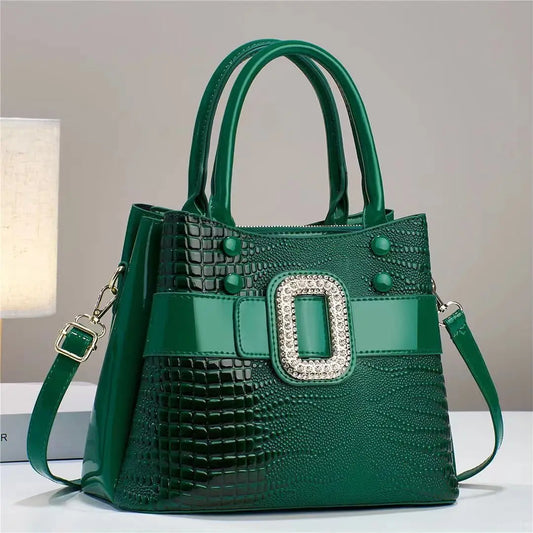 CrocElite CarryAll - Premium Leather Shoulder & Crossbody Tote for Women