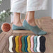 Women’s Invisible Boat Socks - 5 Pairs, Soft Cotton Ankle Socks with Silicone Grip, Summer Solid Colors