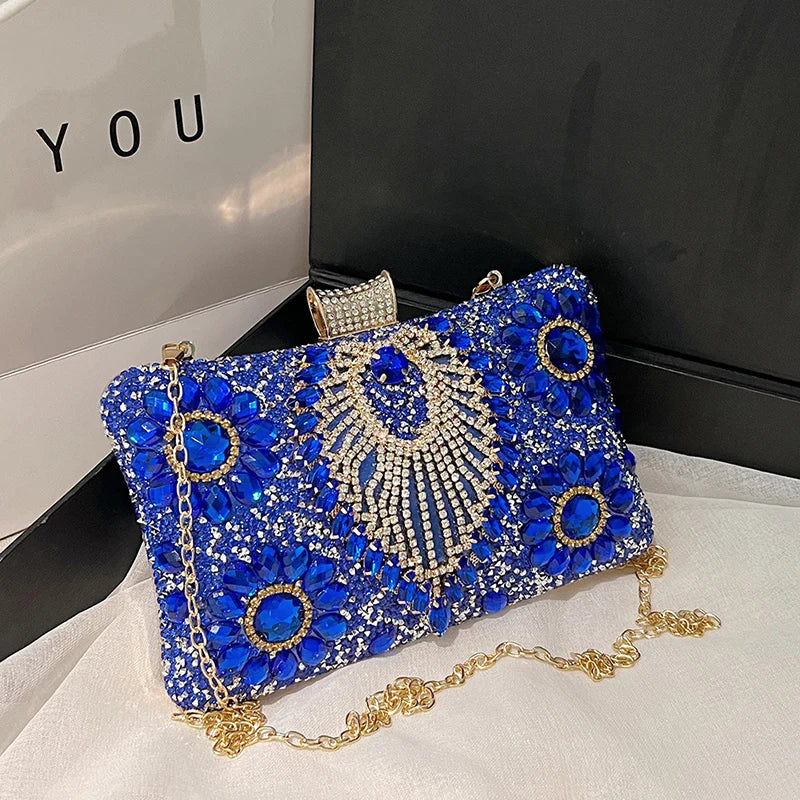 Crystal Bloom Luxe Evening Clutch – Sparkling Rhinestone Crossbody for Women