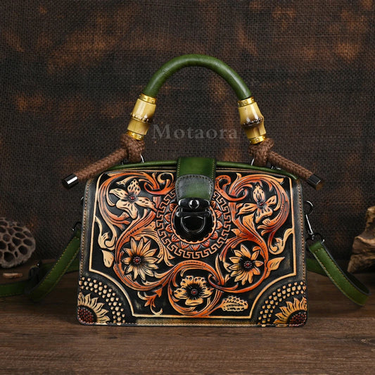 Motaora Vintage Embossed Artisan Shoulder & Crossbody Bag