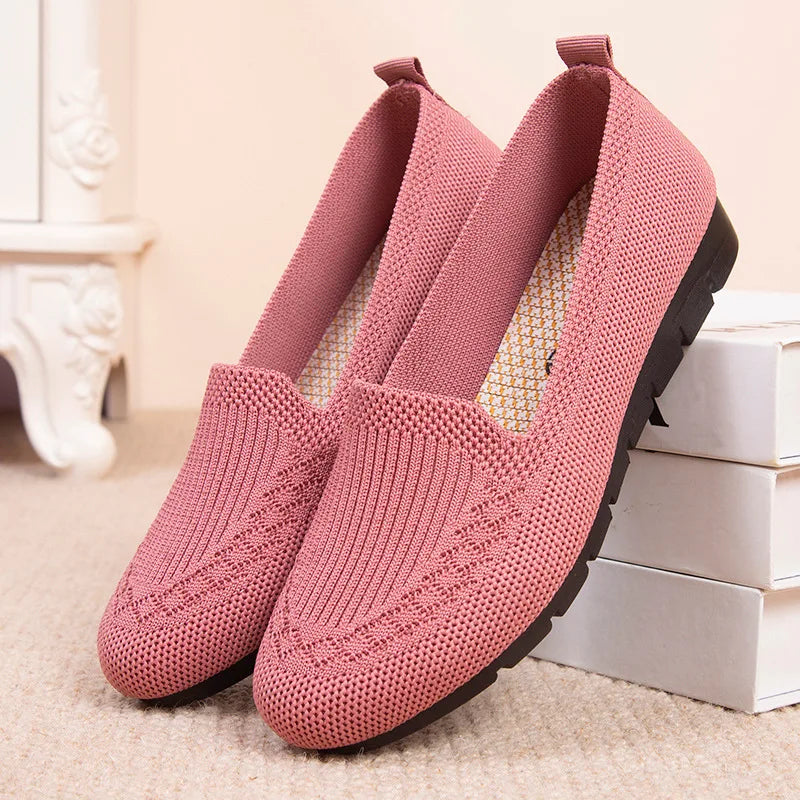 Summer Mesh Slip-On Sneakers - Breathable Casual Flat Shoes, Lightweight Comfort Loafers for Women