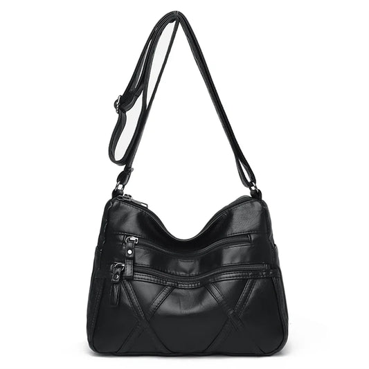 Velira Multi-Pocket Soft Leather Crossbody - Classic Designer Shoulder Bag for Women