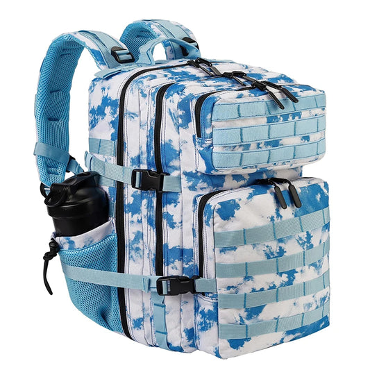 LHI 45L Tactical Backpack for Men & Women - Large Outdoor Sports Hiking Gym Bag with Bottle Holder