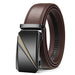 Men’s Genuine Leather Automatic Belt - Adjustable Ratchet Buckle, Luxury Designer Style