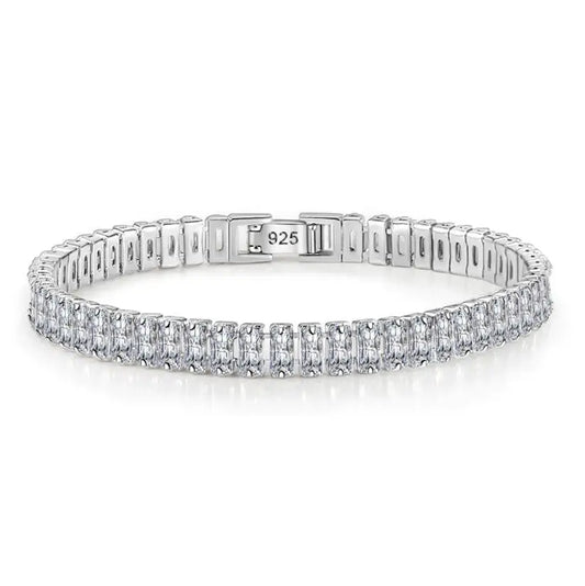 Real 3MM D VVS Moissanite Tennis Bracelet - 925 Sterling Silver Sparkling Jewelry for Women