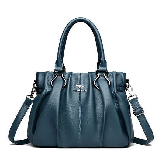 Velluto LuxeSoft Leather Tote - Premium Designer Casual Handbag for Everyday Elegance