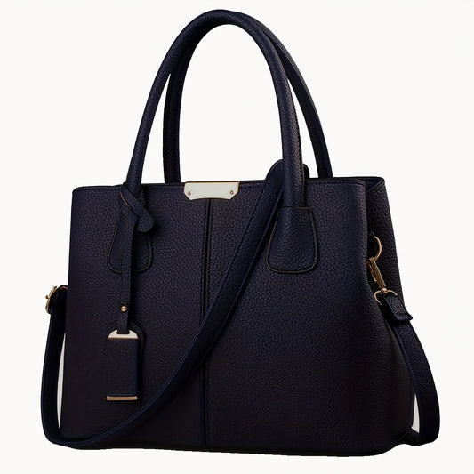 Lychee Grain Elegance – Chic European Shoulder & Crossbody Satchel