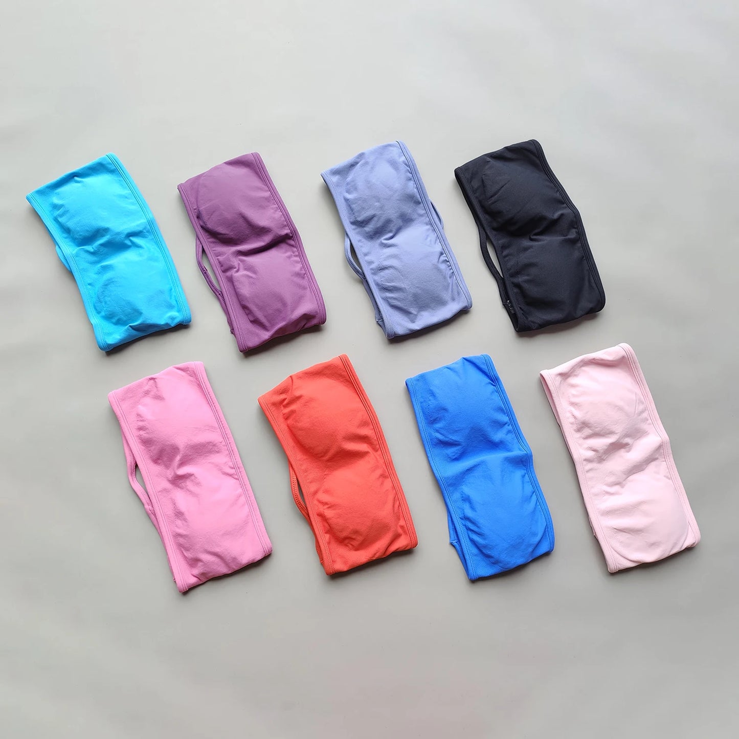 RFTE Backless Bandeau Sports Bra - Seamless Crop Top for Women, Yoga & Gym Workout, Push-Up Fitness Sportswear