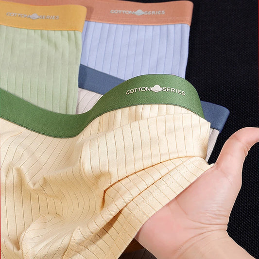 Men’s Cotton Boxer Briefs - Comfortable, Skin-Friendly, Antibacterial, Large Size Summer Underwear