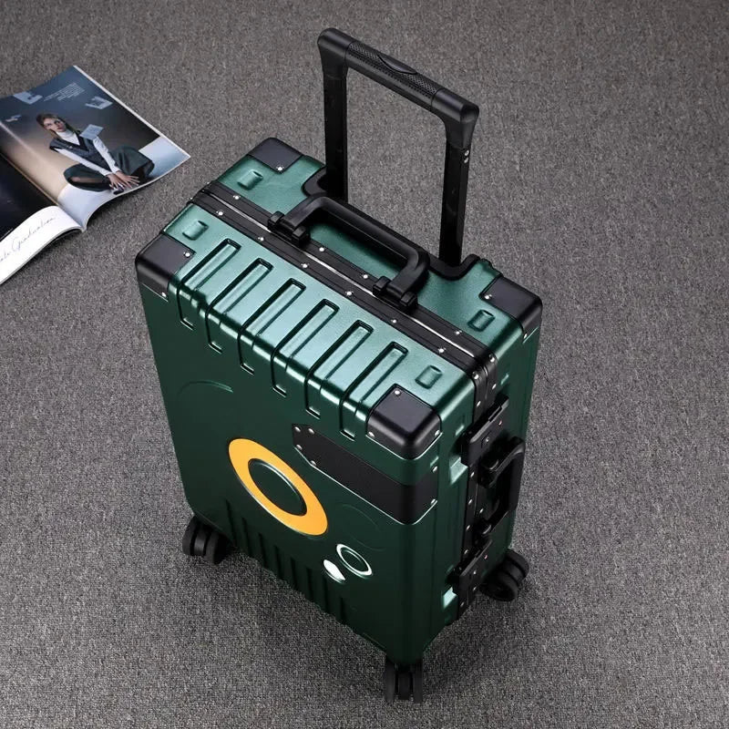 Aluminum Frame Suitcase - Silent Wheels, TSA Lock, Fashion Rolling Trolley Luggage 20/22/24/28 Inch
