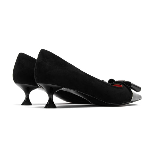 Women’s Winter High Heels - Velvet Black Shoes, Business & Dinner Heels