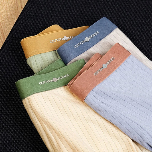 Men’s Cotton Boxer Briefs - Comfortable, Skin-Friendly, Antibacterial, Large Size Summer Underwear