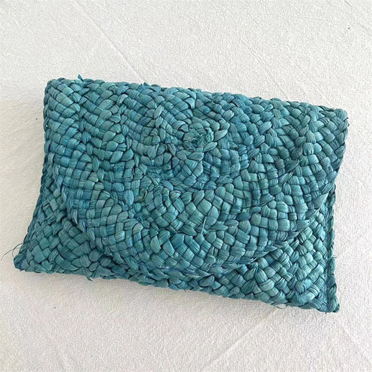 Soléa Straw Weave Clutch - Summer Casual Vacation Purse for Women