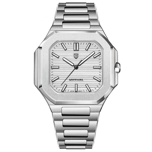 Pagani Design Men’s Luxury Quartz Watch - Sapphire Glass, Stainless Steel Sports Timepiece, Waterproof Wristwatch
