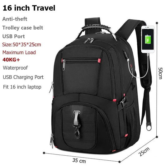 Swiss Multifunctional 17-Inch Laptop Backpack - Water-Resistant Travel & College Bag with USB Charging