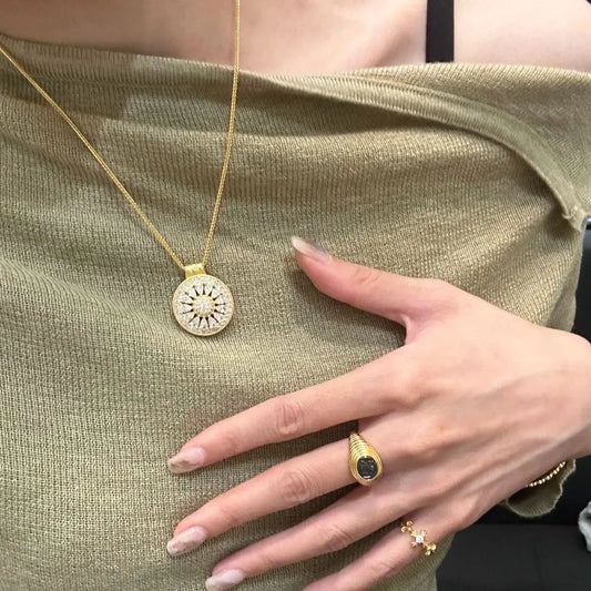 Real 14K Gold Pendant Necklace for Women - Fine 14K Gold Jewelry with Gemstone & Diamond, Elegant Wedding & Everyday Pendant