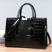 Regalia Luxe Tote - Elegant Croc-Embossed Shoulder & Crossbody Handbag