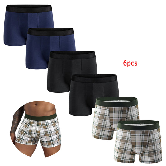 Men’s Cotton Boxer Briefs - 6-Pack, Soft, Breathable, Luxury Underwear for Men