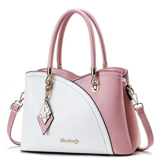 Elancia Patchwork Elegance - Luxury PU Leather Tote & Crossbody Bag for Women