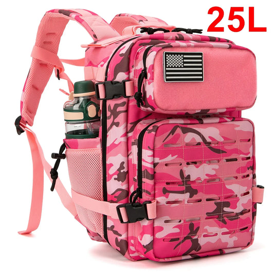 25L/45L Tactical Backpack for Men & Women - Outdoor Survival Bug Out Bag with Bottle Holder
