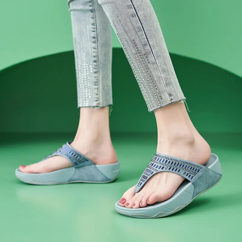 Crystalé Shine Flip-Flops