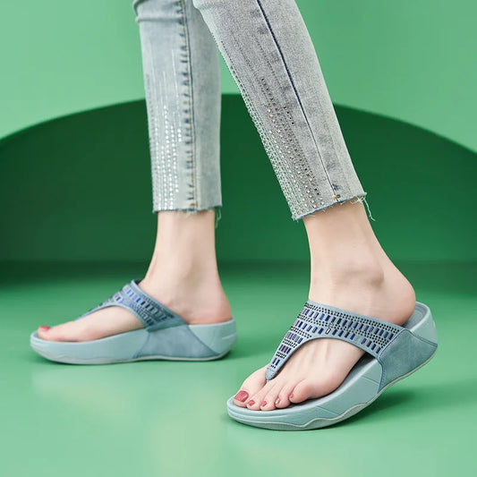 Crystalé Shine Flip-Flops